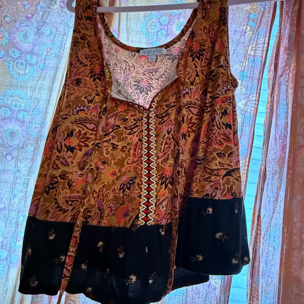 Patrons of Peace Multicolor Paisley Tank Top